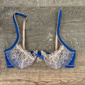 NWOT Beach Bunny Nude and Royal Blue Bra